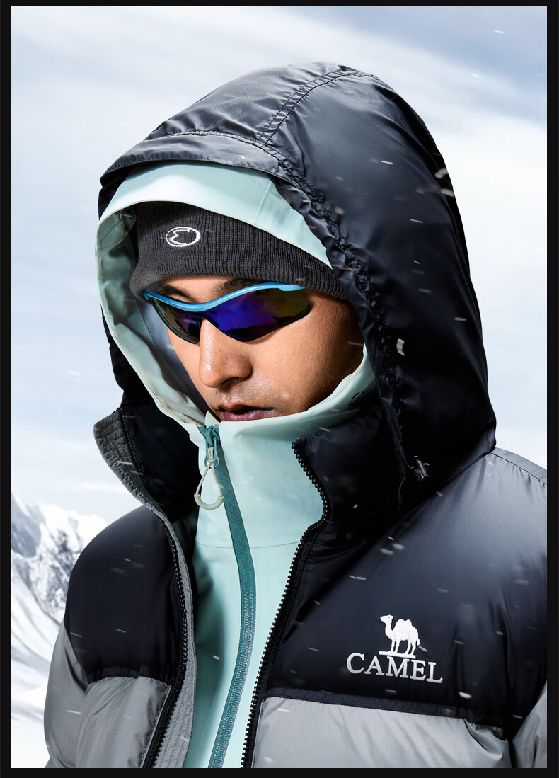 Camel Volcano 2.0 Men's Down Jacket Winter Thickened Warm Short Puffer Coat M13CR07066K Wang Junkai Edition 2