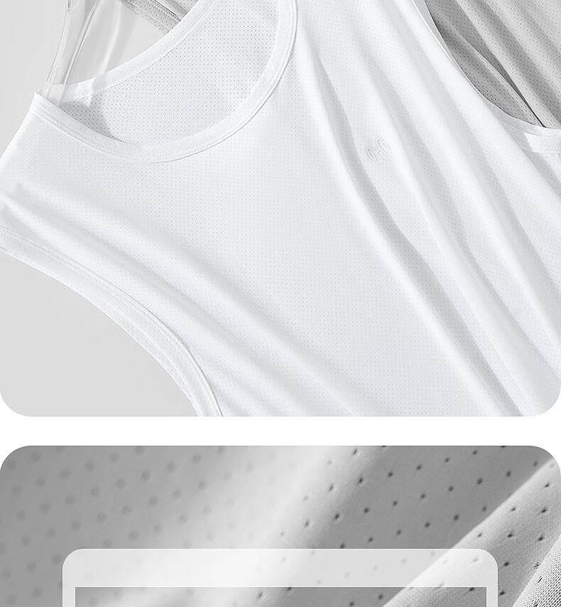 Hengyuanxiang Large Size Ice Silk Men's Tank Top, 10A Antibacterial Mesh, Autumn Wide Shoulder Sleeveless Undershirt, Breathable Quick-Dry Sports T-Shirt 4