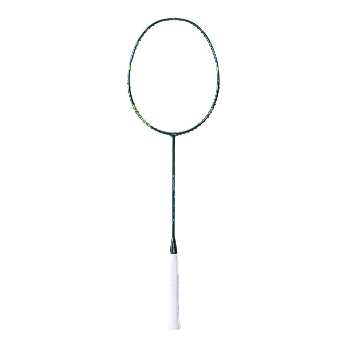 Li-Ning Badminton Racket, Full Carbon Fiber Single Racket, Fengying Series, 4U Ultra-Light, for Advanced Training And Competition, Deep Forest Green, Pre-Strung
