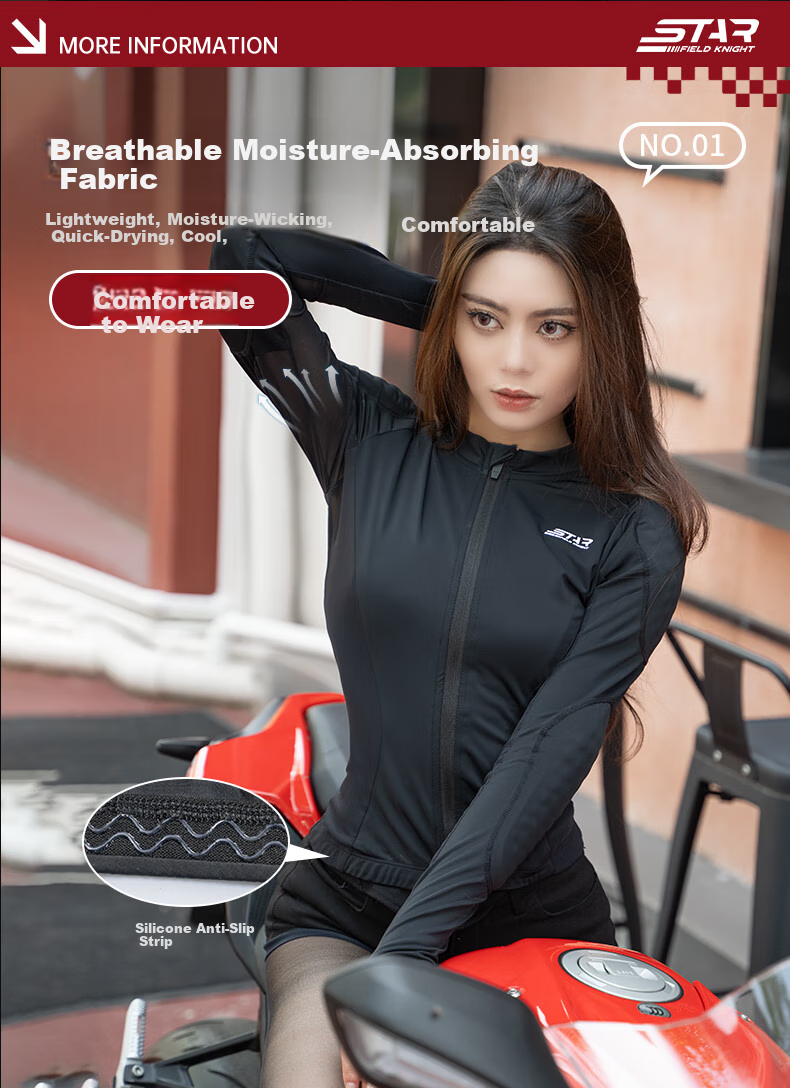 STAR FIELD KNIGHT Motorcycle Riding Jacket for Women, Summer Armor Mesh Breathable CE Protective Gear, Anti-Fall Biker Suit, Black, Size M 3