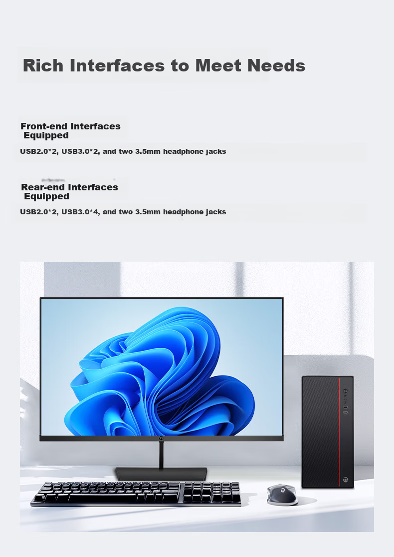 NINGMEI Zhuo I3 14100/16GB RAM Home Office Assembly Computer Tower/UPCdeepseek 7