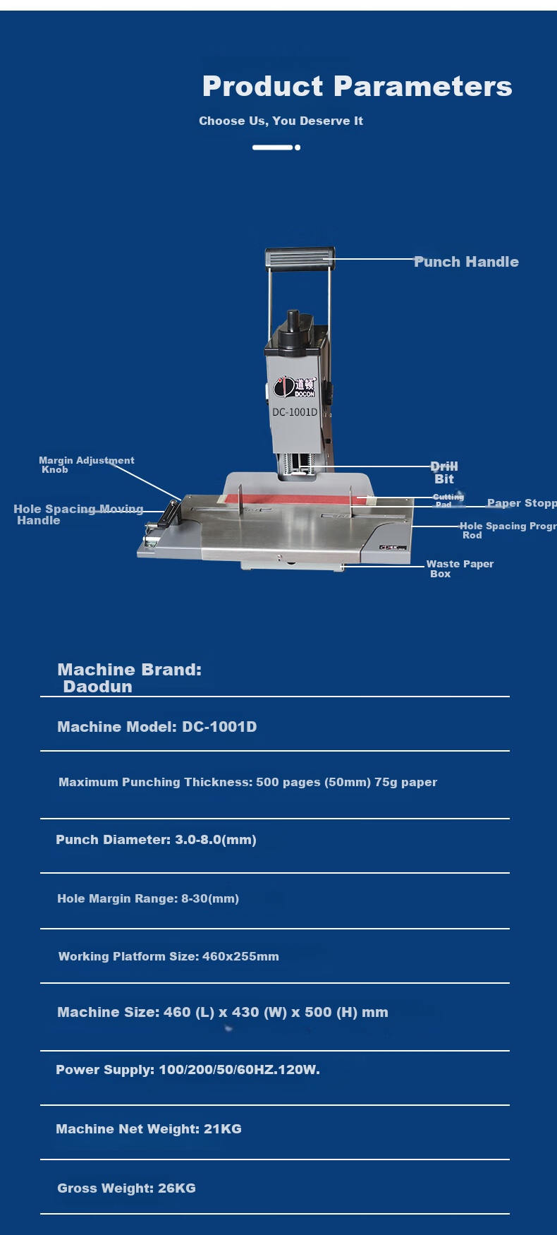 DOCON DC-K10, Φ6mm Handheld 8-Page Small All-Metal Single-Hole Puncher, Round Hole Punching Machine 4