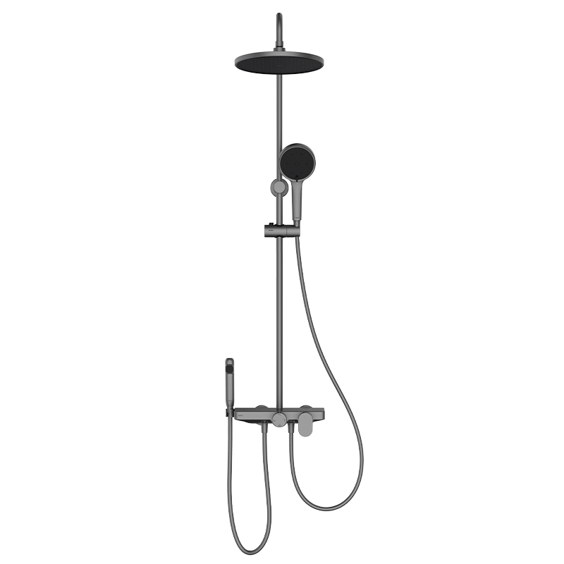 MOEN Shower Head Set in Gunmetal Gray with Automatic Descaling Top Spray And Handheld Shower, Four-Function Complete Set 31244