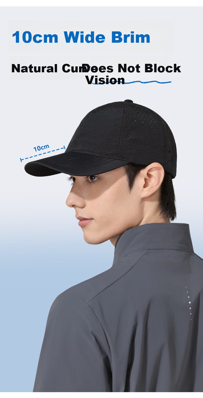 FitonTon Baseball Cap for Men, Spring And Summer Sun Protection Visor Hat, Korean Style Fashionable Cap, Large Head Circumference Wide Brim Outdoor Men's Hat 4