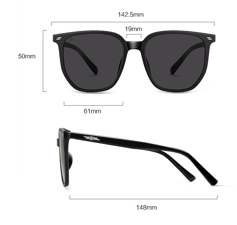 LOHO 2026 New Polarized Sunglasses UV Protection Oversized Square Slimming Driving Glasses GM Protective Eyewear 18