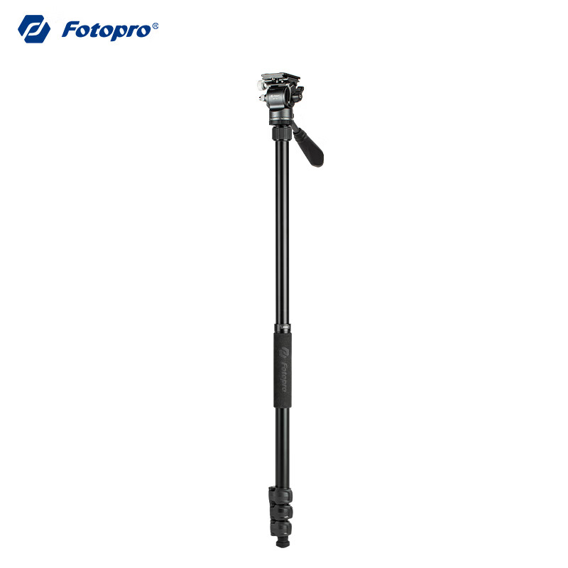 Fotopro A4i+mh-2a+SJ Lever Design Hydraulic Head, Adjustable Monopod, Mirrorless Digital Camera Video Shooting Tripod, Feather Gray