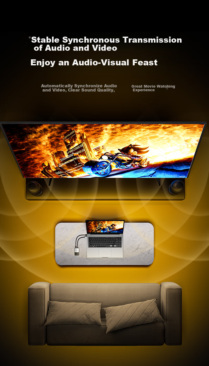 SAMZHE HDMI Wireless Screen Mirroring Device, High-Definition Conference Sharing Device, Compatible with Laptops And Desktop Computers, for Connecting to TVs, Monitors, And Projectors, Point-To 50-Meter Transmission Device WP402 12