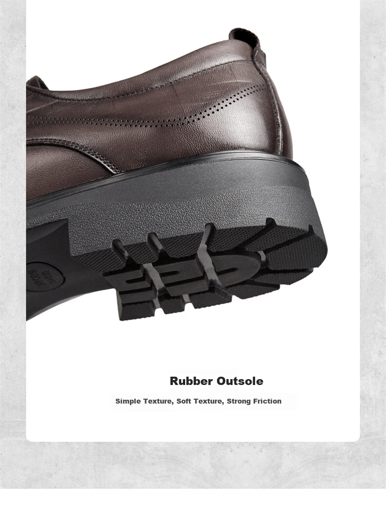 Yierkang Men's Shoes, Fashionable Business Casual Shoes, Chunky Retro Wedding Derby Shoes, 55526W, Brown, Size 40 9