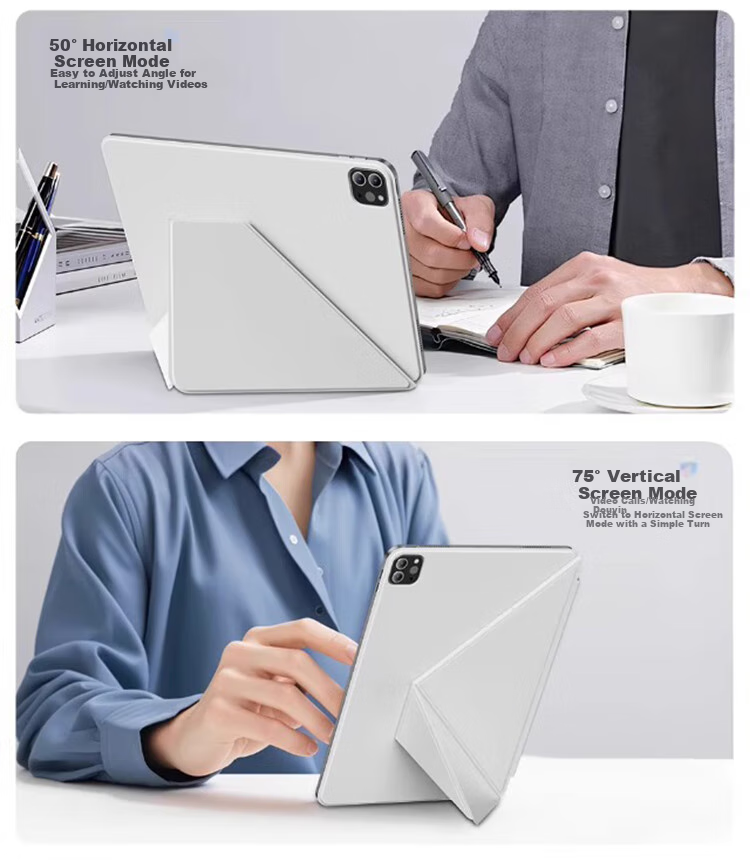 RBP Compatible with 2026 IPad Air 8 M4 Chip Protective Case, 11-Inch Air 7 5 64 Tablet Cover, K-Fold Strong Magnetic Double-Sided Clip Anti-Bend Horizontal And Vertical Support - Gray 4