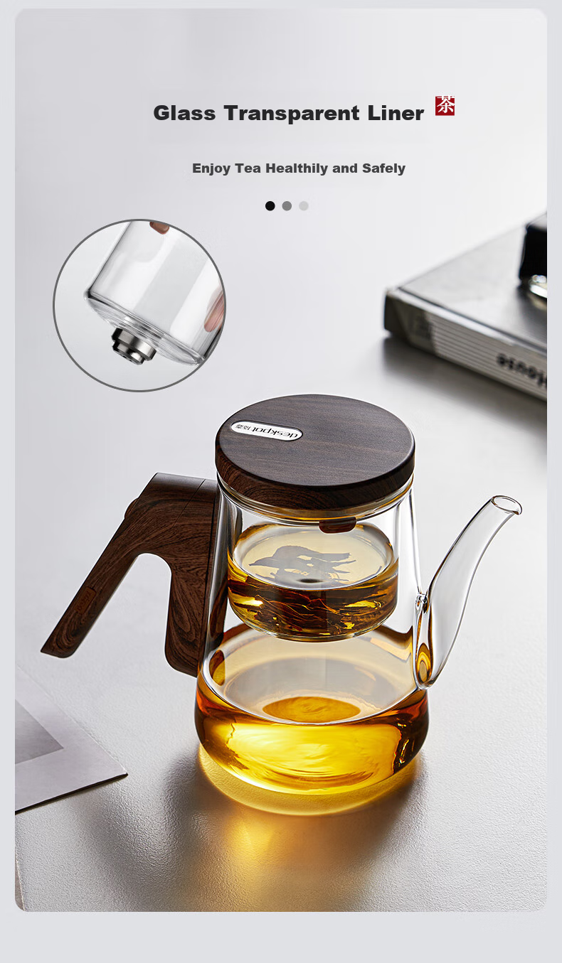 YIHUTEA Magnetic Floating Cup Tea Infuser without Handle, One-Button Drainage, High-End Office Tea Set, Tea-Water Separation Cup, Home Tea Maker 9