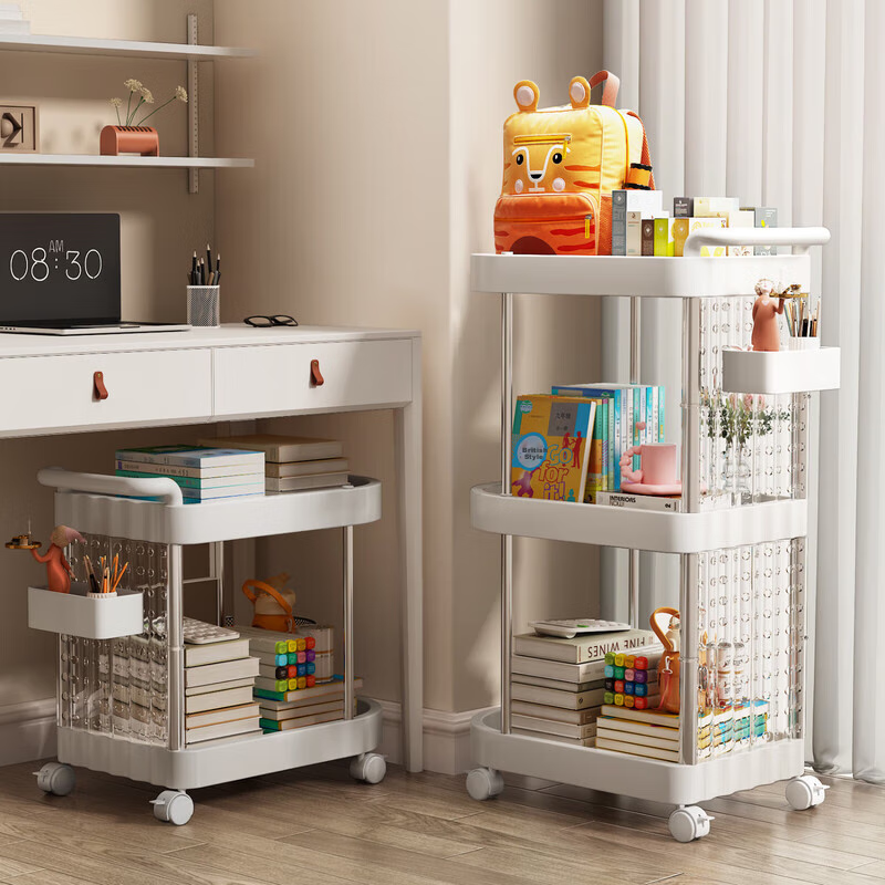 Anerya Movable Desk Organizer, Under-Desk Storage Rack, Small Cart for Students' Books And Bags, Office Bag Storage Shelf