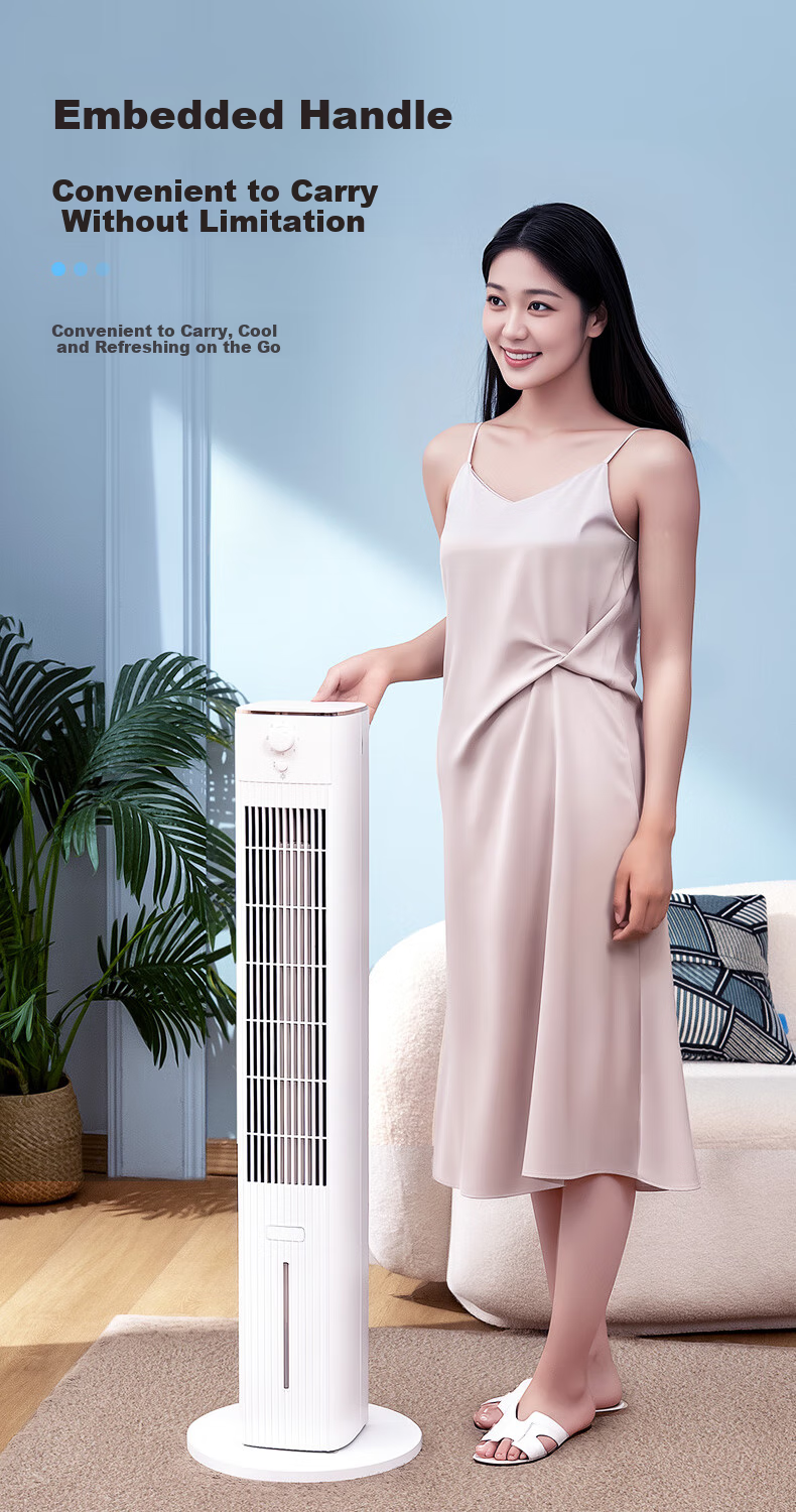 KONKA Air Cooler for Home Use, Cooling Fan, Floor-Standing Cold Air Machine, Single Cooling with Humidification, Electric Fan, Standing Water-Cooled Tower Fan, High-Power Bladeless Tower Fan, Portable Mini Air Conditioner KTAS-1004 8