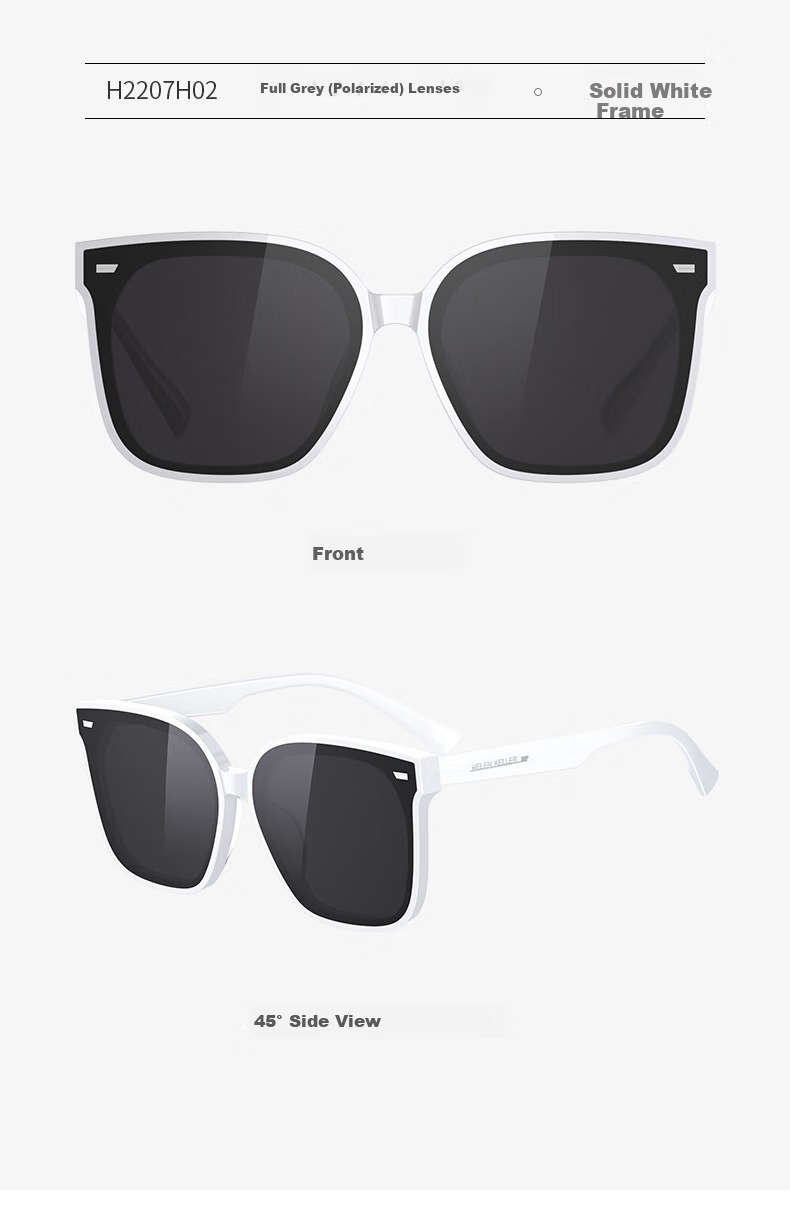HELEN KELLER Polarized Sunglasses, Fashionable Square Frame Sunglasses for Men And Women, Driving Sun Protection Glasses H2207H08 10