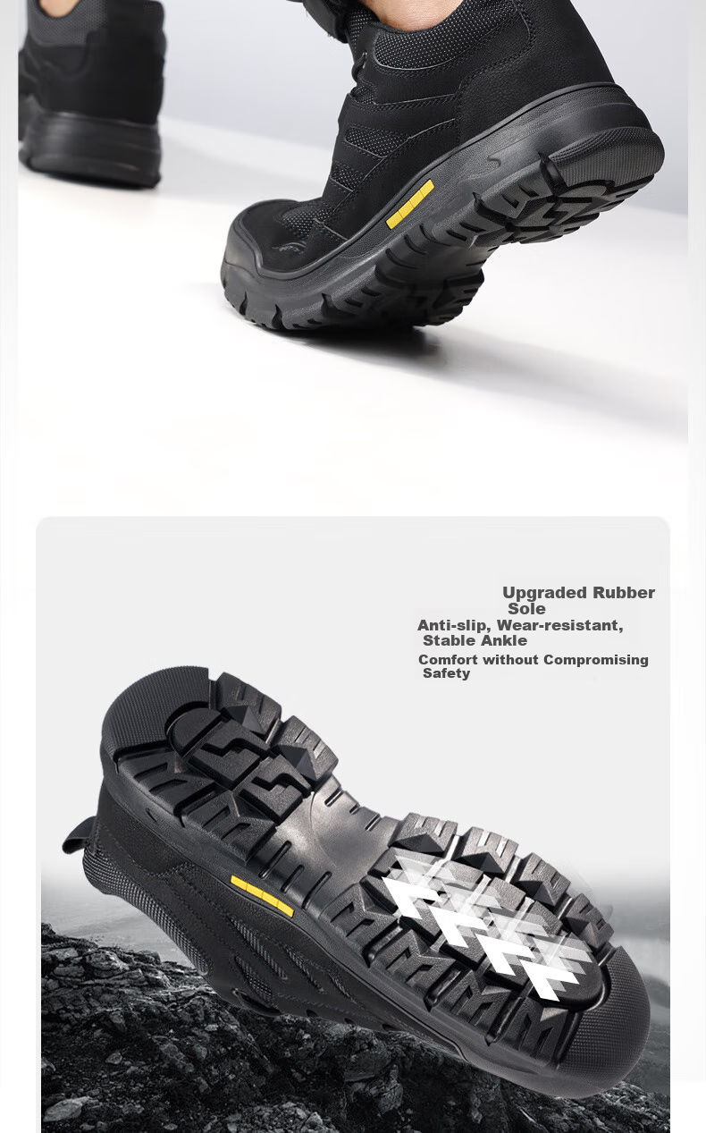 Lanoudun Men's Safety Shoes, Lightweight And Comfortable, New Style with Steel Toe Cap, Puncture-Resistant Soft Sole, Work Boots D253LBK Size 41 6