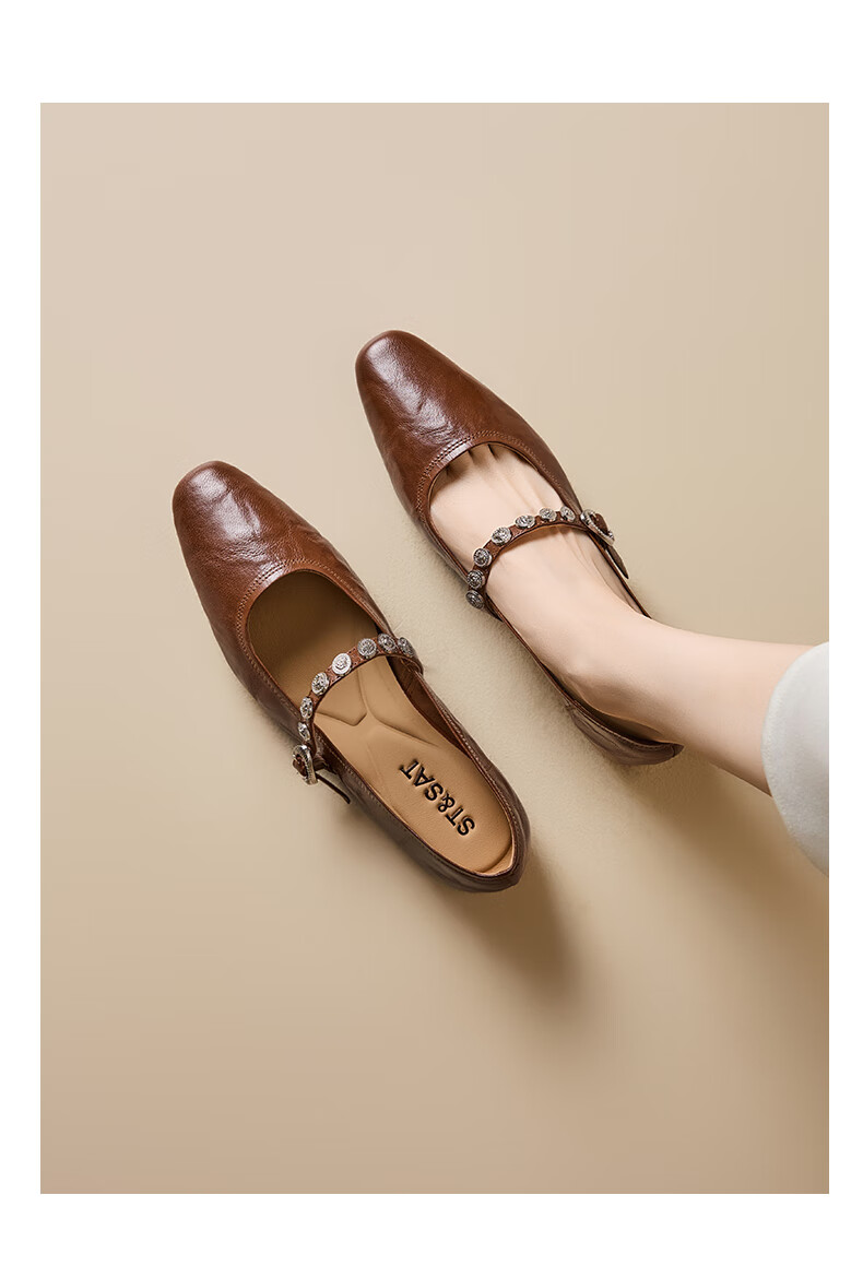 Saturday Sheepskin Mary Jane Shoes Women 2025 New Autumn Winter Retro Soft Sole Comfortable Commuter Flat Shallow Single Shoes 7