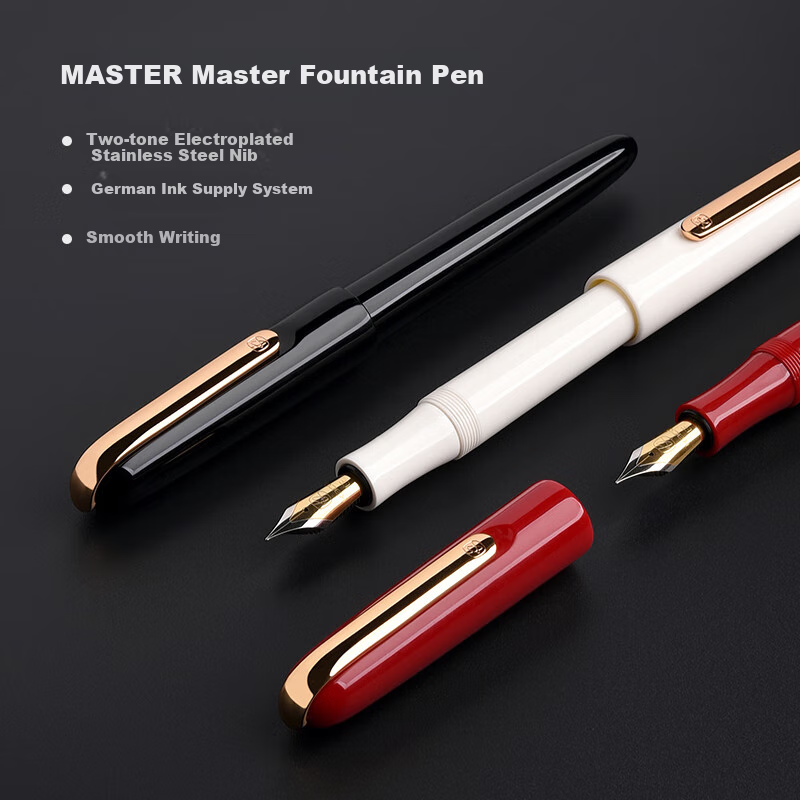 KACO [Valentine's Day Gift] KACO Master Fountain Pen, High-End Business Office Ink Pen, Premium Valentine's Day Gift, Teacher Gift, Adult Calligraphy Practice Pen, EF Nib, White