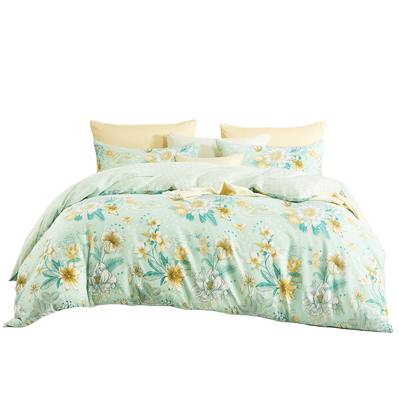 FUANNA Single Duvet Cover, 400 Thread Count Pure Cotton Duvet Cover, Single Piece All-Cotton Quilt Cover, for Single Student Dormitory, 152*210cm