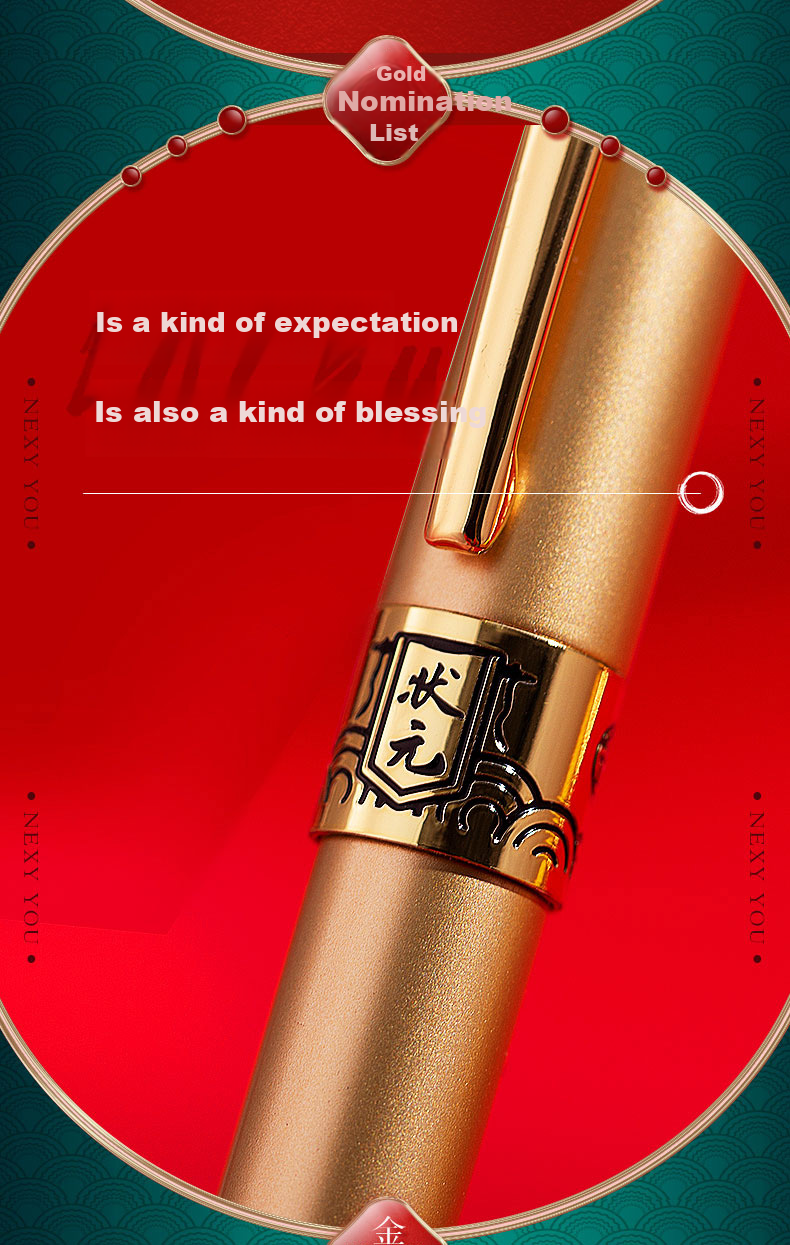 [Back to School Essential] OASO Fountain Pen, Top Scholar Red Ink Gift Box Set, Business Office Gift Signature Pen Gift Box A8101-2, Top Scholar Red, Iridium Nib Fountain Pe 6