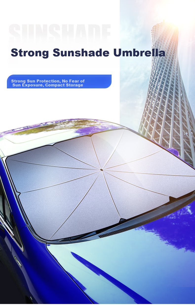 JIUCHENG Car Sunshade, Front Windshield Sun Protection, Interior Light-Blocking Panel, Car-Mounted Front Windshield Sunshade Device, Front Sectio 2