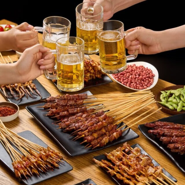 游牧御品蒙古羊肉串30支 大串免腌制 烧烤食材 烤肉烤串 戈壁滩羊肉540g