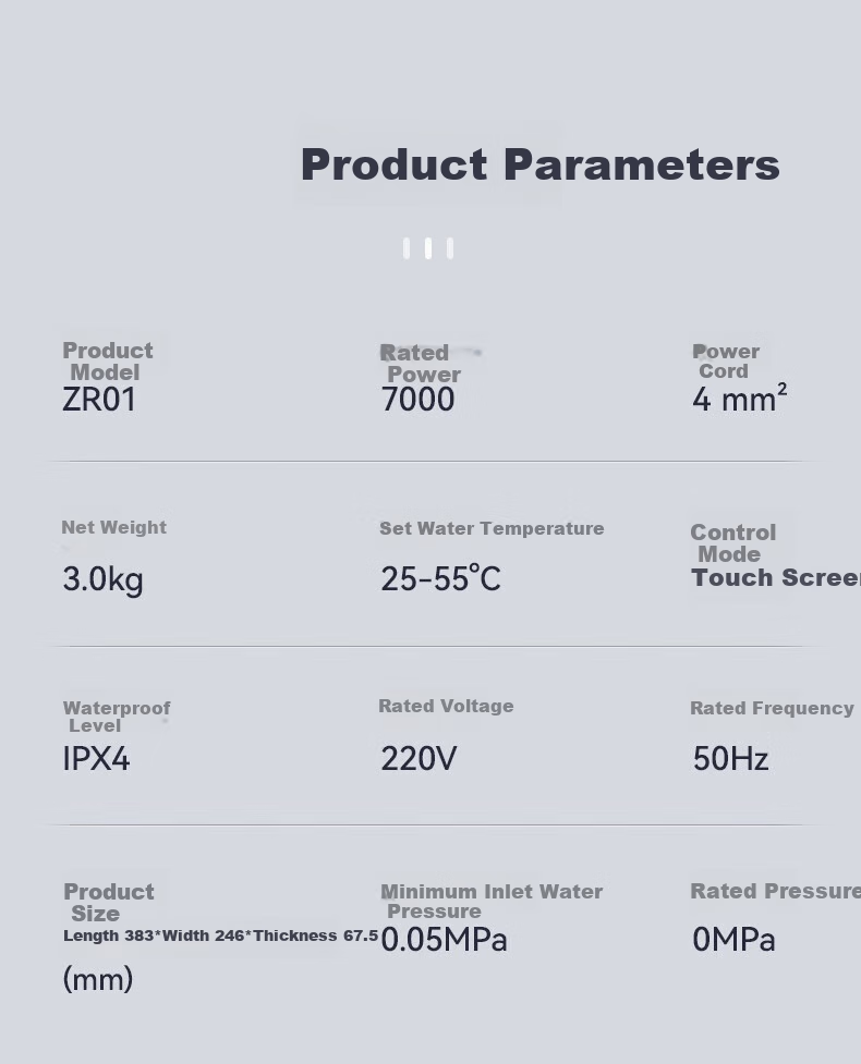 SUPOR Instant Electric Water Heater for Bathing, Home Use, 7000W Constant Temperature Rapid Heating, Stepless Frequency Conversion, Small Kitchen Hot Water Tank, Water And Electricity Separation, Tankless Design without Storage ZR01 15