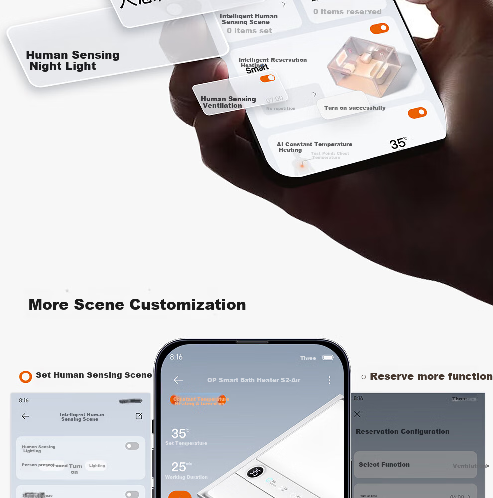 AUPU [Consult Customer Service for Better Deals] Smart Series AI Human-Sensing Constant Temperature Deodorizing Warm Air S2-Air 16