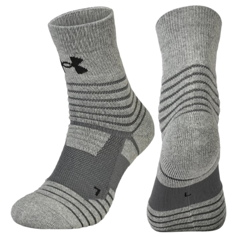 Under Armour Socks [3 Pairs] Sports Running Marathon Basketball Badminton Professional Unisex Ankle Socks Heather Gray XL Size