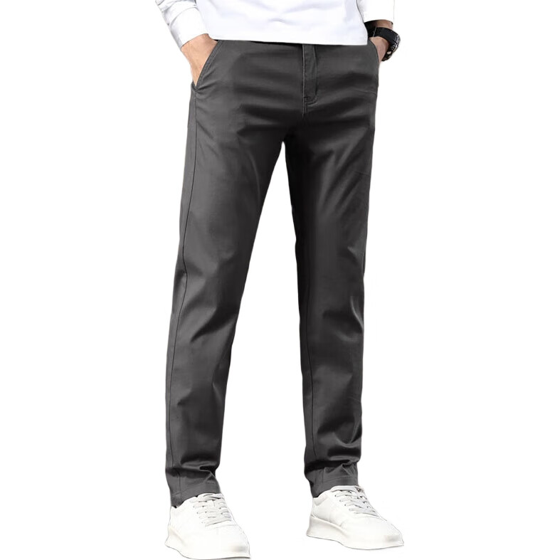 Брюки ROMON Casual Pants мужские, повседневные, прямые, темно-серые, размер 38
