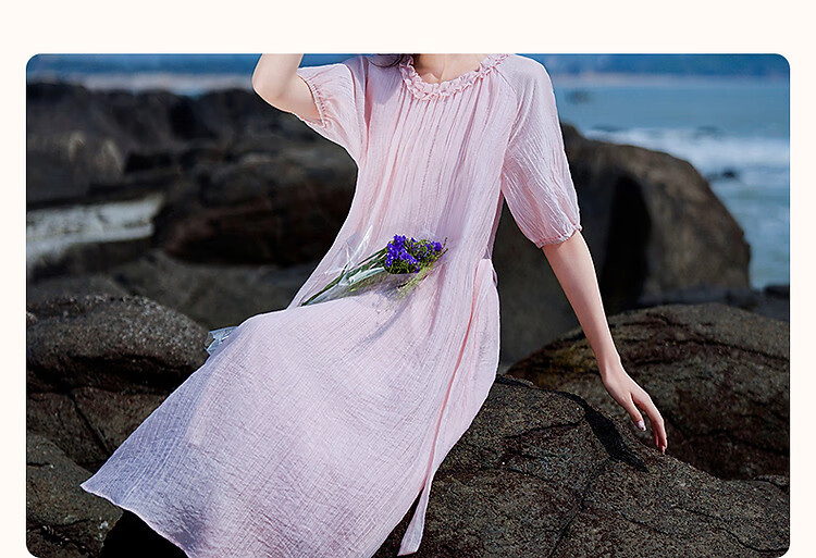 Demana [Light Oxygen Lyocell] Summer Romantic French Style Ruffle Collar Doll Dress with Detachable Belt Women's Dress 2