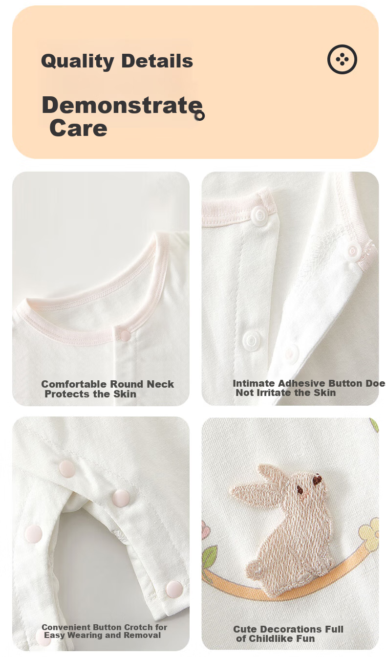 Babyprints Baby Romper 2-Pack, Infant Pure Cotton Short-Sleeve Summer Clothes, Thin Underwear, Soft Onesie, Pink, Size 90 5