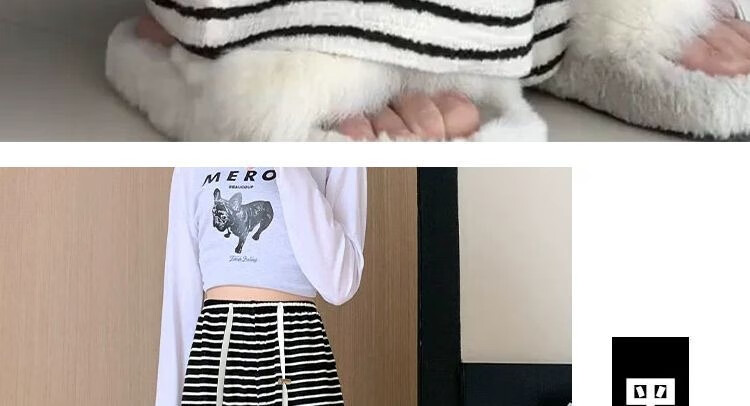 Shiduo Maternity Pants Spring Autumn Wide-Leg Striped Loose Plus Size Leggings Casual Pants Autumn XL 36