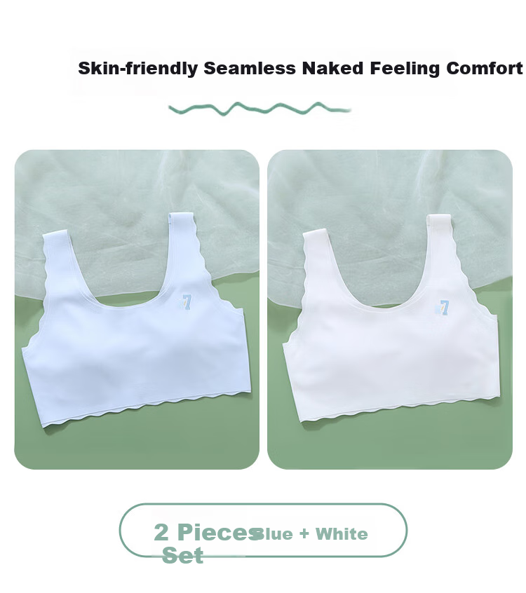 FitonTon, 2 Pieces of Girls' Underwear, High School Student Puberty Underwear, Teen Sports Bra, Children's Student Underwear Brassiere 9