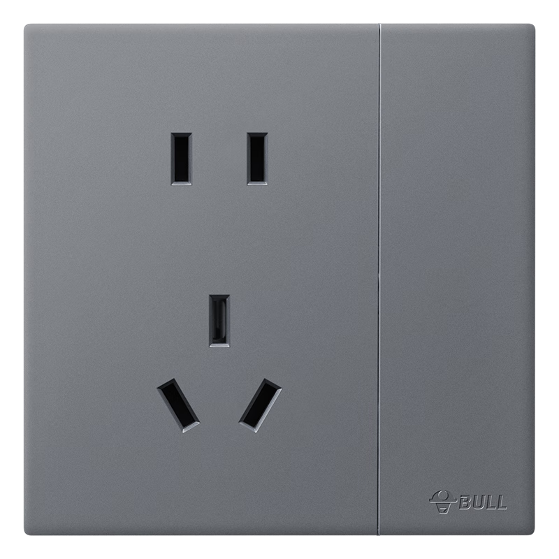 BULL Switch Socket G60 Series One-Gang Two-Way Five-Hole Switch Socket Ultra-Thin Panel G60E334 Phantom Gray