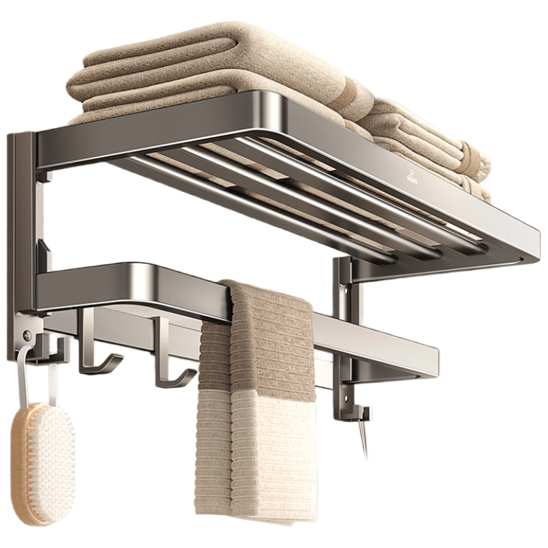 Submarine No-Drill Towel Rack Bathroom Wall-Mounted Storage Rack Bath Towel Holder QST23203-8H