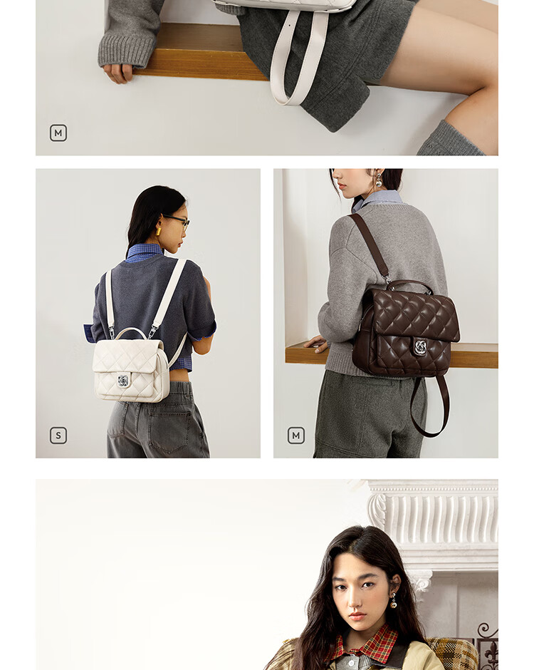 JUST STAR Zhang Yuxi's Same Style Backpack for Women, 2026 New Light Luxury Lightweight Travel Backpack, School Bag, Birthday Gift 1