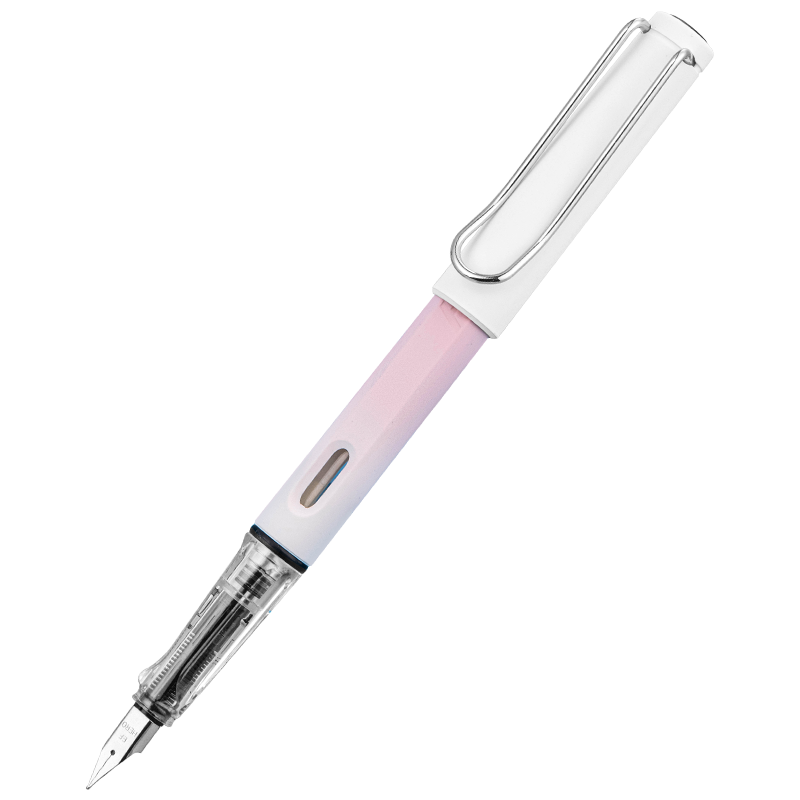 HERO Fountain Pen 359B Ergonomic Writing Pen for Boys And Girls, Suitable for Primary School Students Grades 3-6, Refillable Ink Cartridge, Birthday Gift for Children, EF Nib, Gradient Pink And White