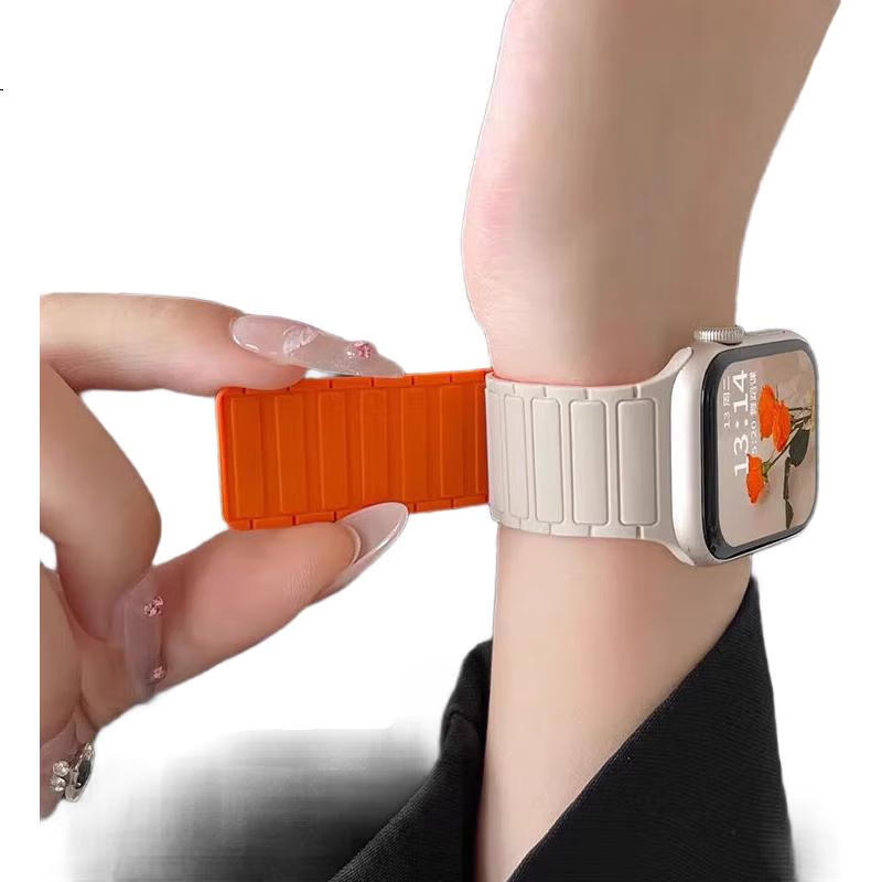 Ремешок Mashi для Apple Watch Ultra 3/2/iWatch S11/10/9/8/7/6/5/SE, силиконовый, с магнитной застежкой, цвет "Звездное небо с синим", размер 44/45/46/49 мм