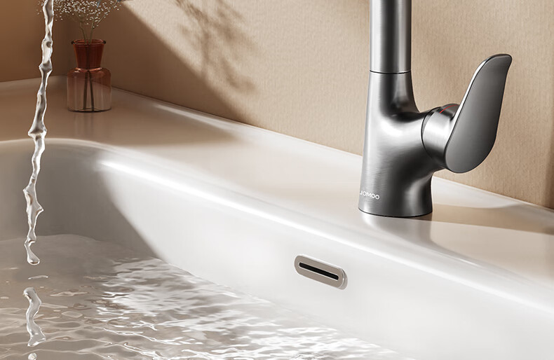 JOMOO Bathroom Basin Faucet Dual Control Hot and Cold Water Lift Pull-Out Gunmetal Gray 32399 Upgrade 5