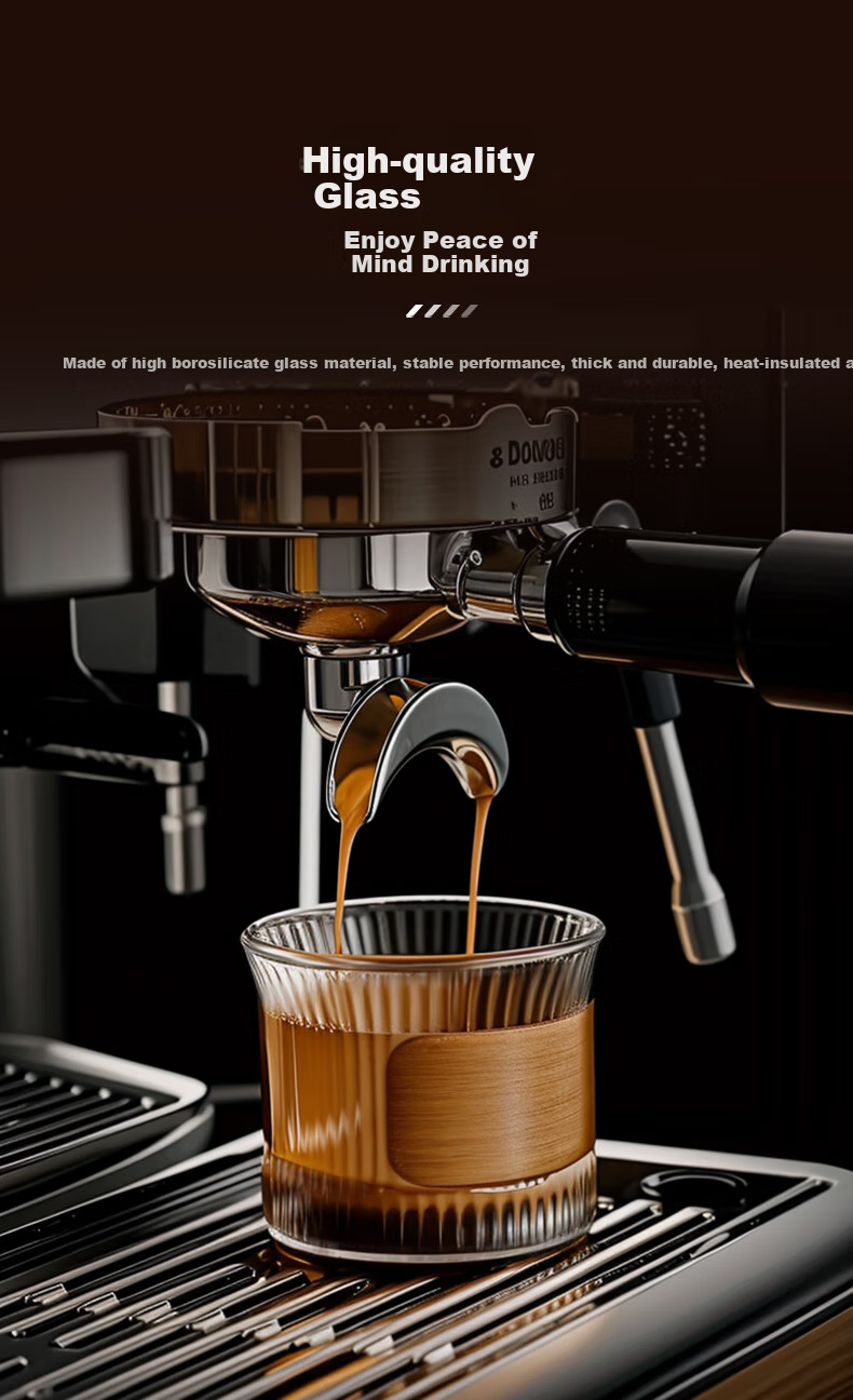 CLITON Coffee Mug Japanese Vertical Striped Anti-Scalding Glass Cup Tea Cup Home High Aesthetic Latte Espresso Cup Glass Water Cup 4