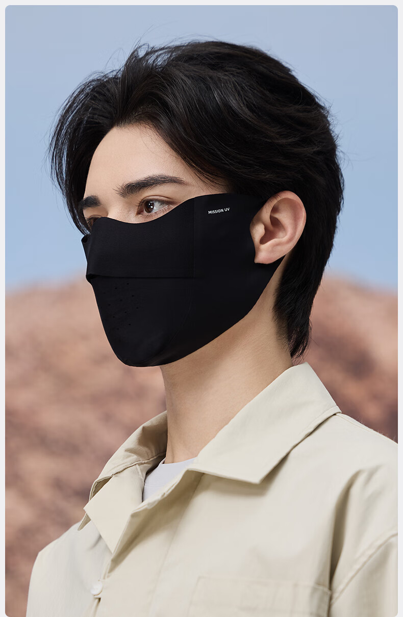 MISSION UV Ice Silk Sunscreen Mask Men's Cycling Mountaineering Summer UV Protection Breathable 3D Full Face Sun Shield 10