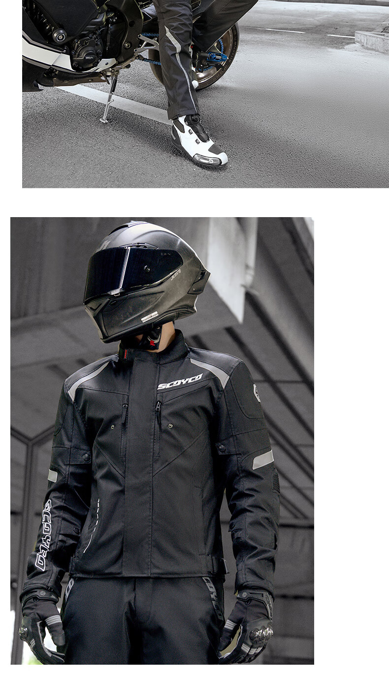 SCOYCO Motorcycle Riding Suit, Racing-Style Protective Gear, Anti-Fall, Windproof, Wear-Resistant, Specialized Equipment for Men, All Seasons 22