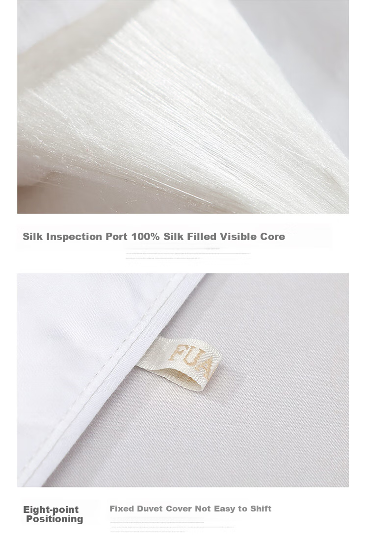 FUANNA 100% Mulberry Silk Quilt, Summer Cool Comforter, Single Double-Size Summer Quilt, Pure Cotton Fabric Air Conditioning Quilt, Gift, 152x210cm 13