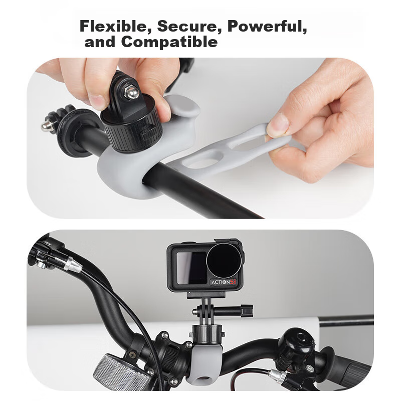 BIAZE Quick-Release Elastic Small Q, Compatible with DJI Action 6/5/4 Accessories, Cycling Shooting Mount, GoPro 13/12 Insta360 Acepro 2 Handlebar Mount JS9