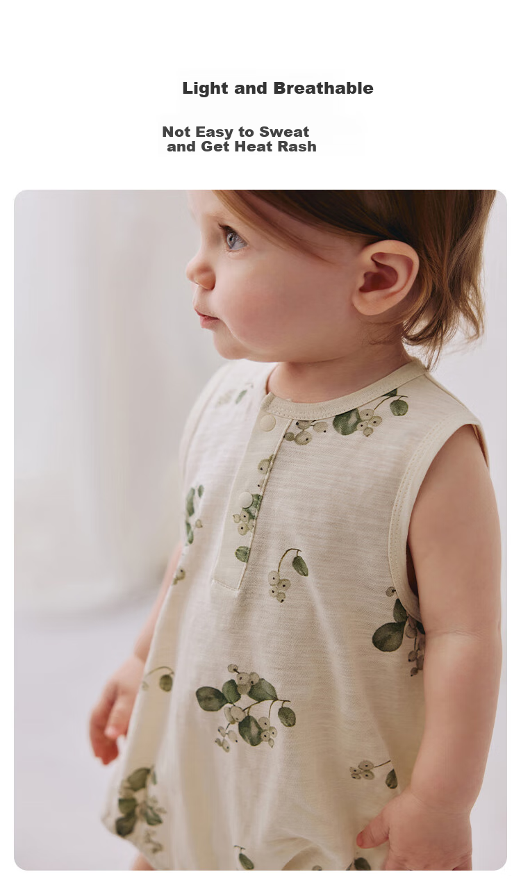 Babylove Infant Vest Bodysuit, Summer Thin Pure Cotton Sleeveless Triangle Romper, Bamboo Fiber Cotton Baby Breathable Onesie, Summer Outfit 3