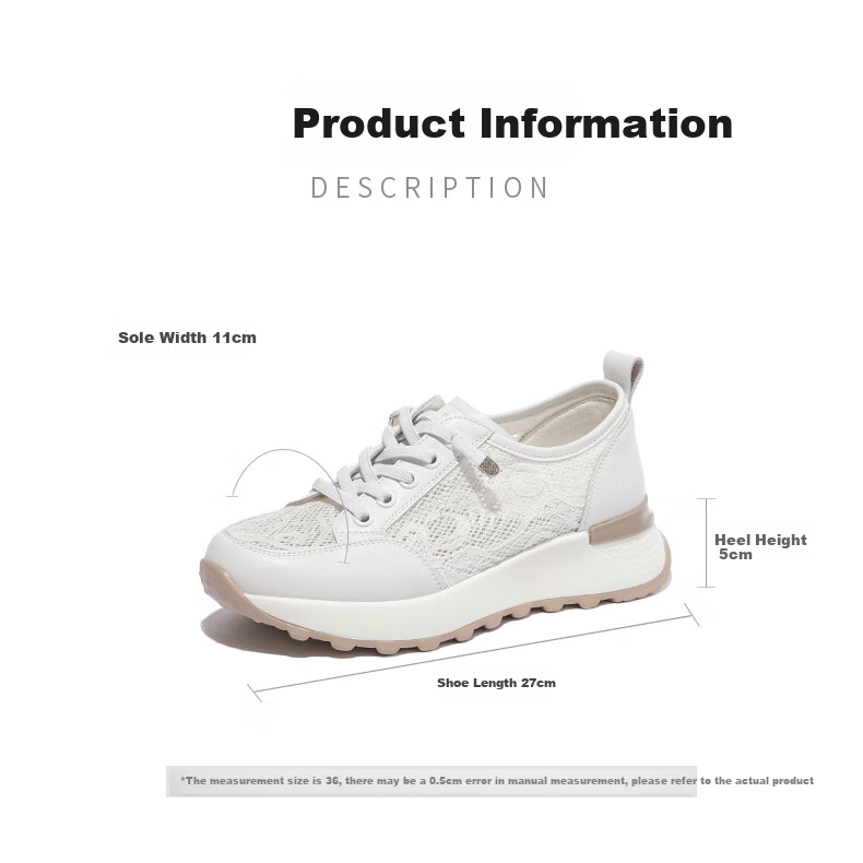 CARDANRO Women's Shoes, New Popular Thick-Soled 5cm Shoes, Mesh Thin Casual Sneakers for Women, Summer Breathable Height-Increasing Shoes for Wome 2