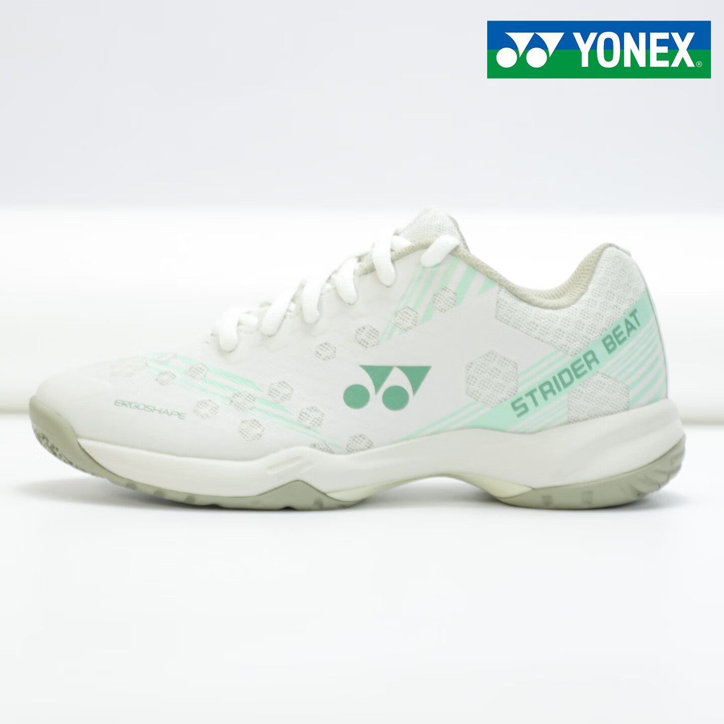 Кроссовки для бадминтона YONEX SHBSRB1EX унисекс, противоскользящие, износостойкие, с амортизацией, цвет: мятно-зеленый, размер 39
