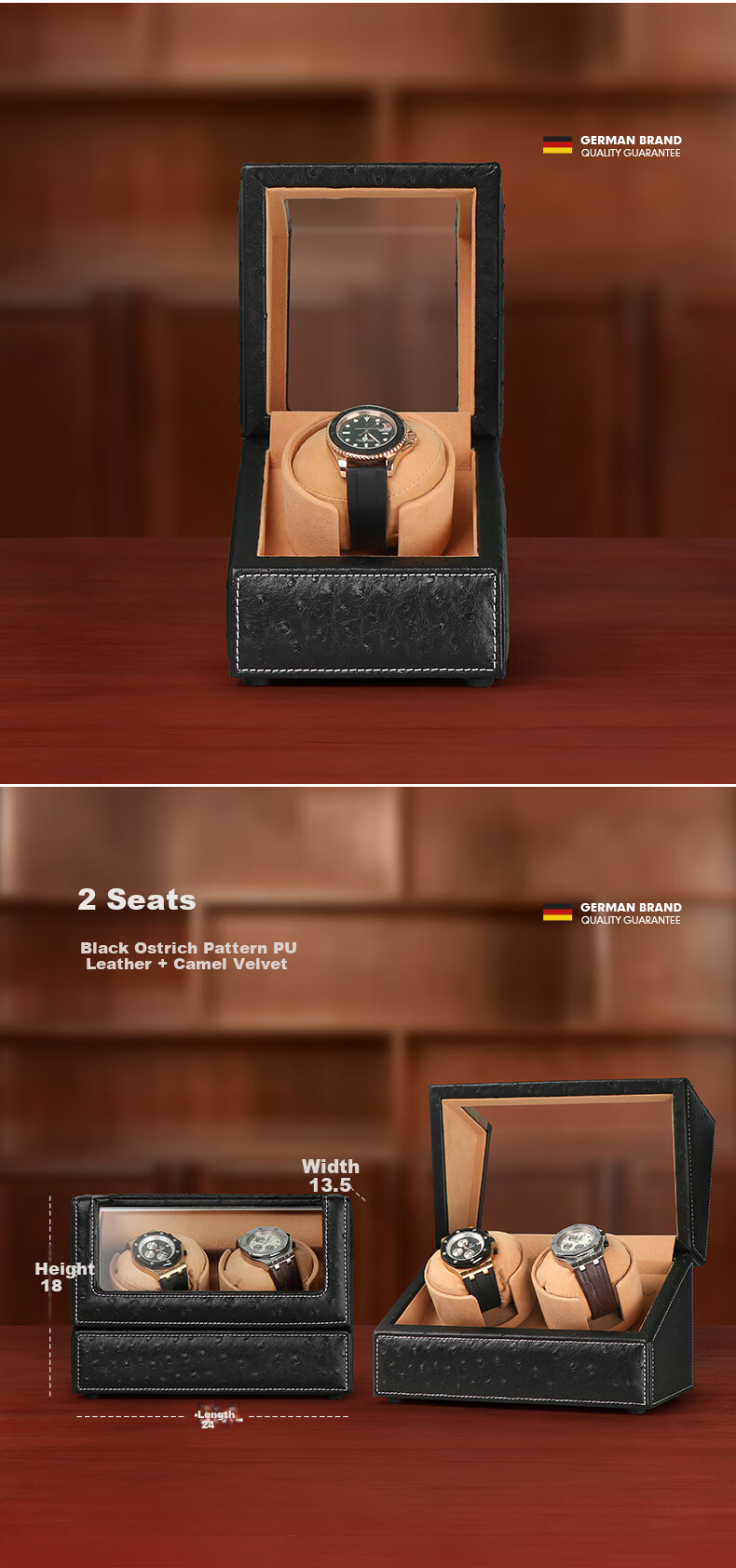 DrikLux Watch Winder, Automatic Mechanical Watch Shaker, Home Use Quiet Anti-Magnetic Watch Storage Box, Gift for Husband Or Boyfriend 8