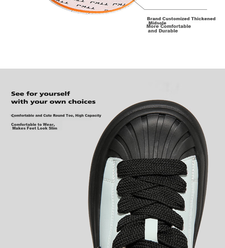 TTKJ Shell Toe Casual Women's Shoes, 2026 Summer New Style Xiaoyouling Thick-Soled Heightening Shoes, Comfortable for Long-Standing, Breathable Chunky Sneakers 21