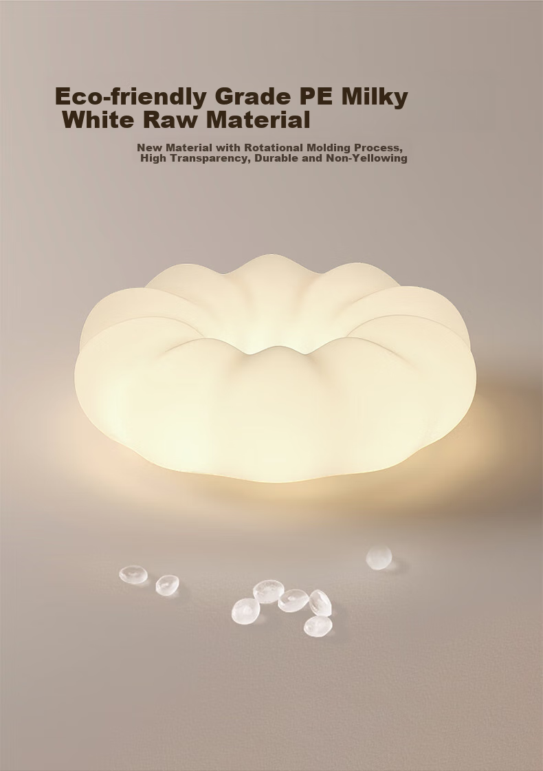 Huipu Bedroom Cloud LED Ceiling Light, Cream Style Pumpkin Children's Room Lamp, Puyu Eye Protection Premium Light Smart Fixture 5
