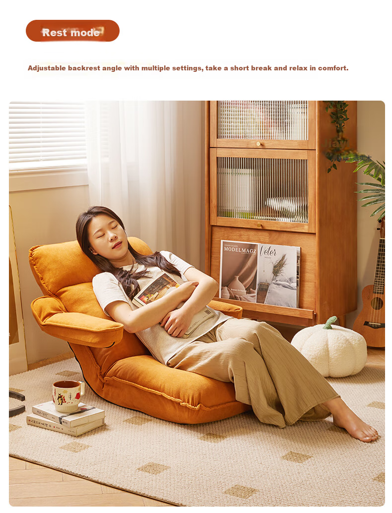 JIAYI Lazy Sofa, Reclining And Sleeping, Living Room Tatami Sofa, Folding Bed, Backrest Chair, Small Apartment Balcony Bay Window Sofa 5